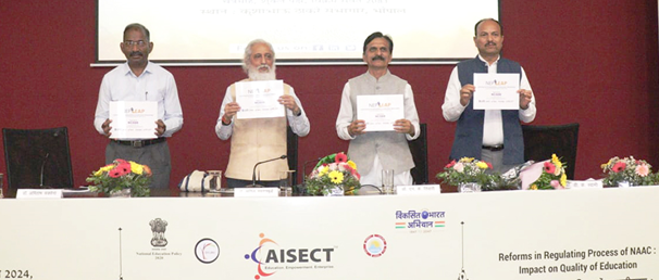 (Dr. Anil Shastrabuddhe, Chairman of NAAC (National Assessment and Accreditation Council), unveiled NCSDE booklet on NEP-LEAP (Learning and Employability Acceleration Partnership).