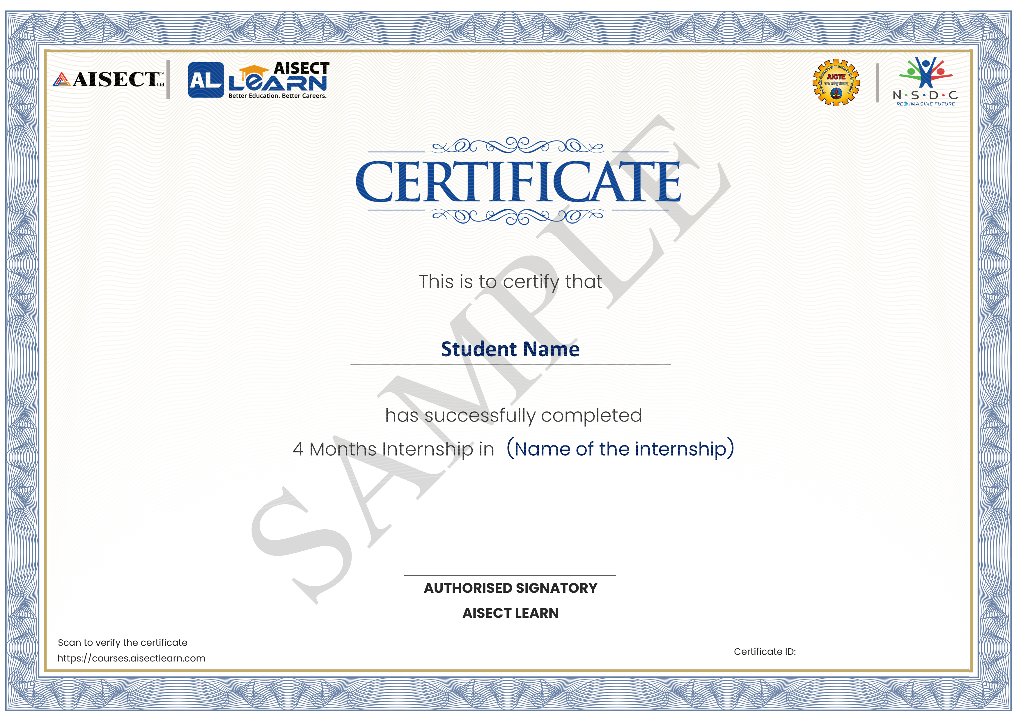 Certificate-26 Sample Certificate aicte aisect learn aisect ltd nsdc (Internship)-1